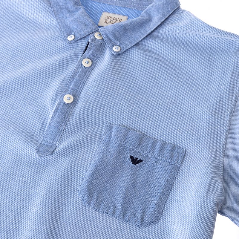 Blusa-Polo-Armani-Infantil-Azul-Claro