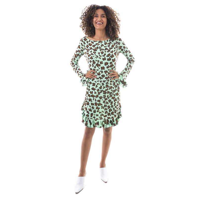 Vestido-Bluemarine-Seda-Animal-Print-Verde