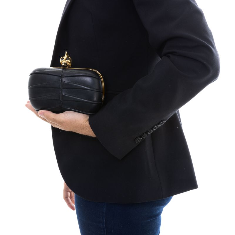 Clutch-Alexander-McQueen-Couro-Preto