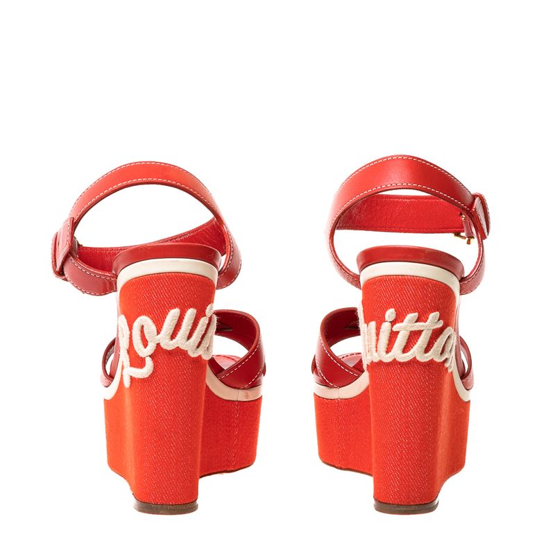 Sandalia-Anabela-Louis-Vuitton-Couro-Vermelho
