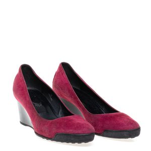 Sapato Tods Camurça Vinho Salto Anabela