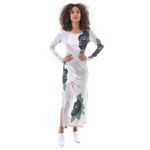 Vestido-Longo-Cinza-Estampado-Lua-e-Estrelas