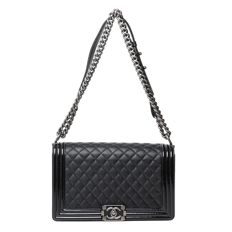 Bolsa-Chanel-Boy-Media-Matelasse-Preta