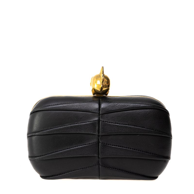 Clutch-Alexander-McQueen-Couro-Preto