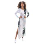 Vestido-Longo-Cinza-Estampado-Lua-e-Estrelas