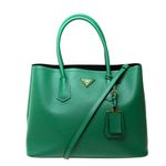 Bolsa-Prada-Cuir-Double-Grande-Saffiano-Verde