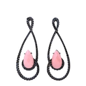 Brinco Vivara Prata 925 Espinélios e Quartzo Rosa Coleção Marrakesh