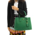 Bolsa-Prada-Cuir-Double-Grande-Saffiano-Verde