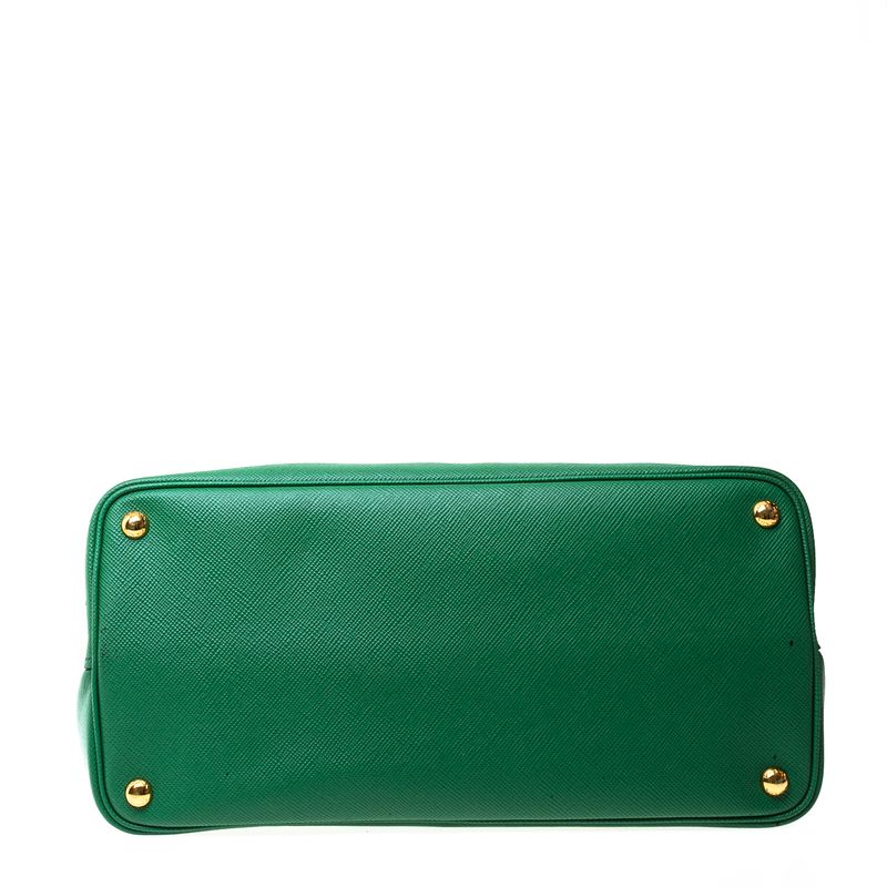 Bolsa-Prada-Cuir-Double-Grande-Saffiano-Verde