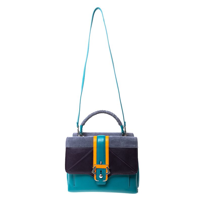 Bolsa-Paula-Cademartori-Couro-e-Camurca-Verde-e-Azul