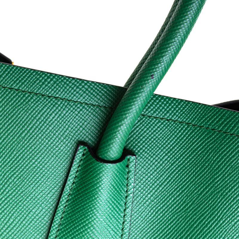 Bolsa-Prada-Cuir-Double-Grande-Saffiano-Verde