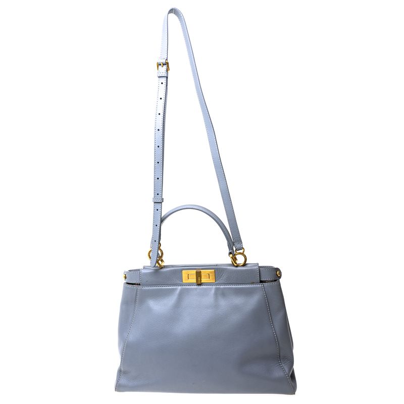 Bolsa-Fendi-Peekaboo-Couro-Cinza