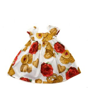 Vestido Dolce & Gabbana Infantil Estampado Rosas e Biscoitos