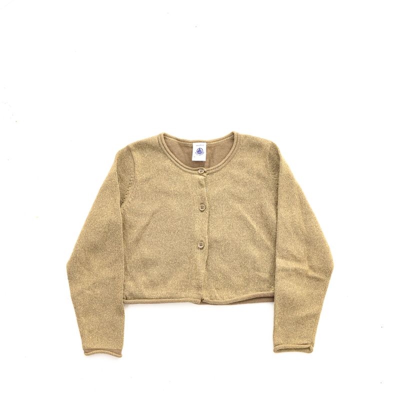 Cardiga-Infantil-Tricot-Dourado