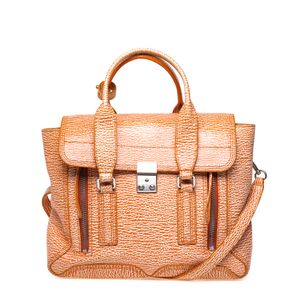 Bolsa Phillip Lim Pashli Couro Rajado Laranja