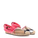 Alpargata-Burberry-Infantil-House-Check-e-Couro-Rosa