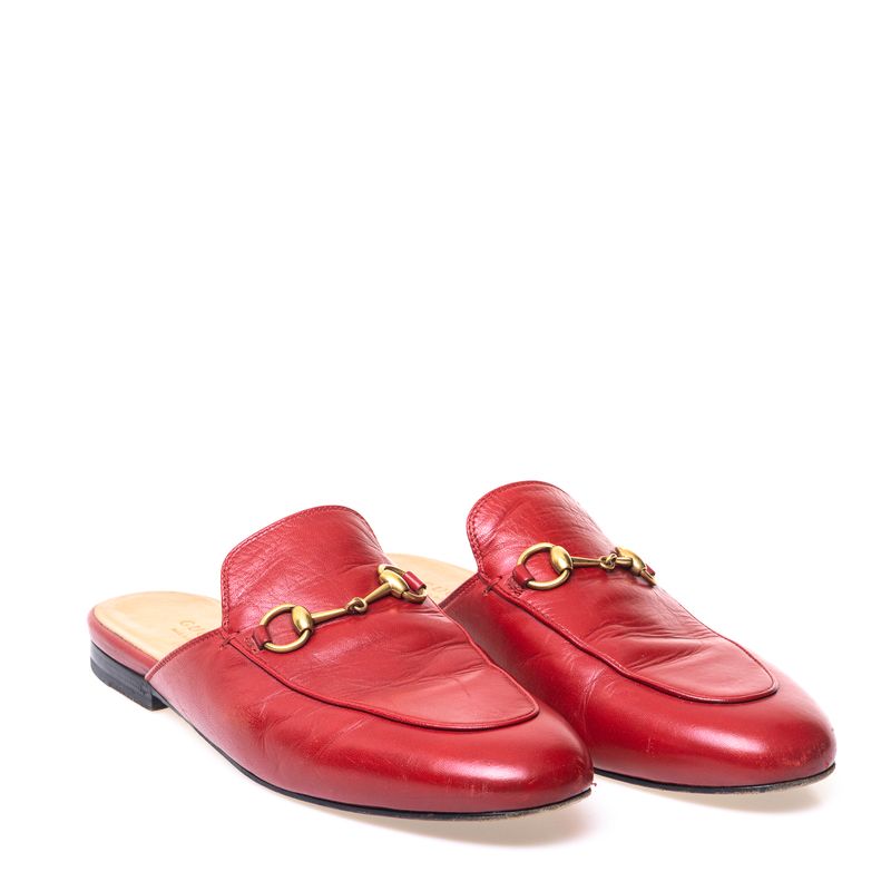 Mule-Gucci-Horsebit-Couro-Vermelho