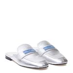 Mule-Prada-Couro-Prateado