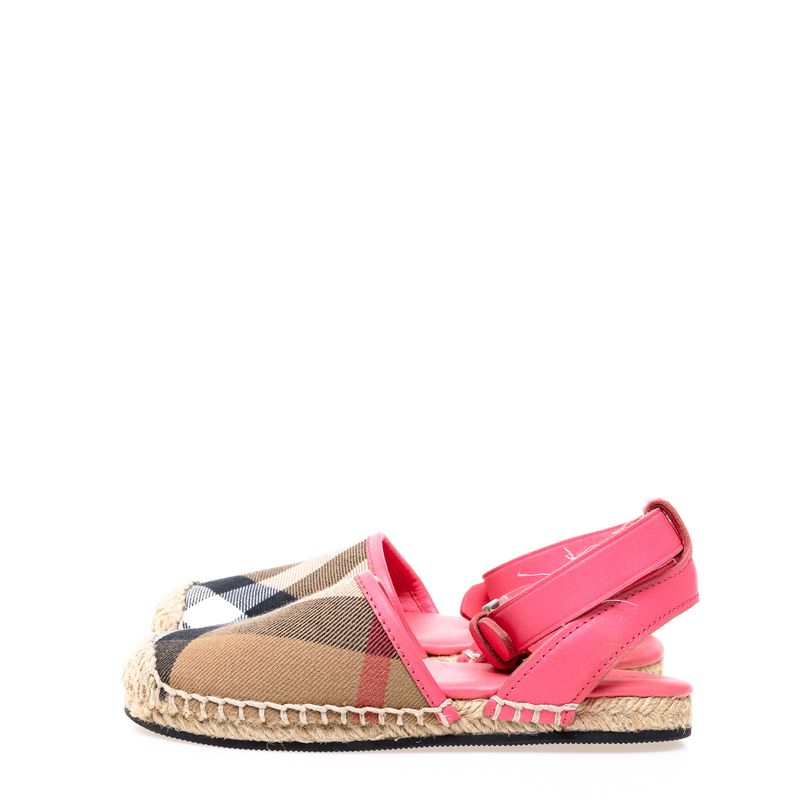 Alpargata-Burberry-Infantil-House-Check-e-Couro-Rosa