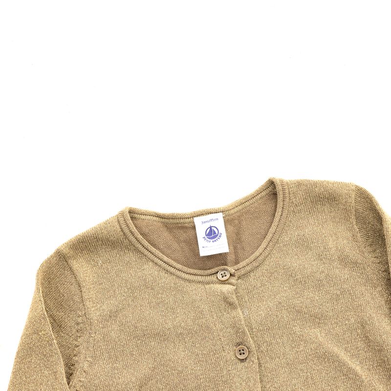 Cardiga-Infantil-Tricot-Dourado