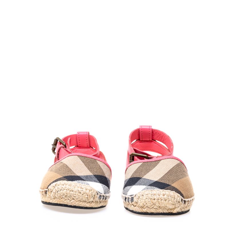 Alpargata-Burberry-Infantil-House-Check-e-Couro-Rosa