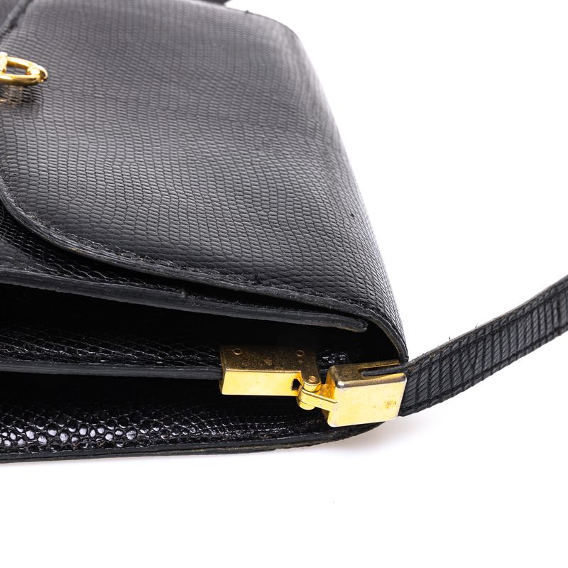 Bolsa-Celine-Vintage-Couro-Croco-Preto