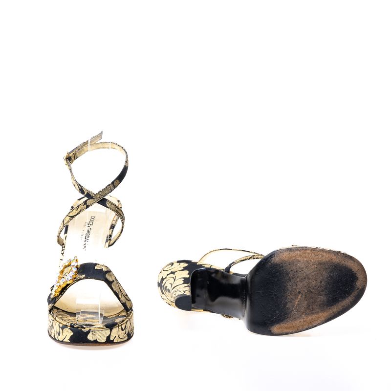 Sandalia-Dolce---Gabbana-Jacquard-Preto-e-Dourado