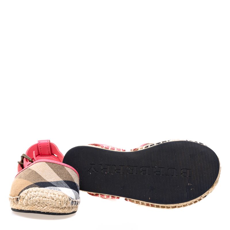Alpargata-Burberry-Infantil-House-Check-e-Couro-Rosa