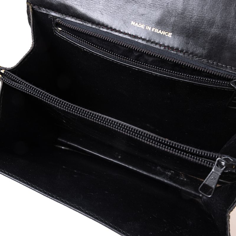 Bolsa-Celine-Vintage-Couro-Croco-Preto