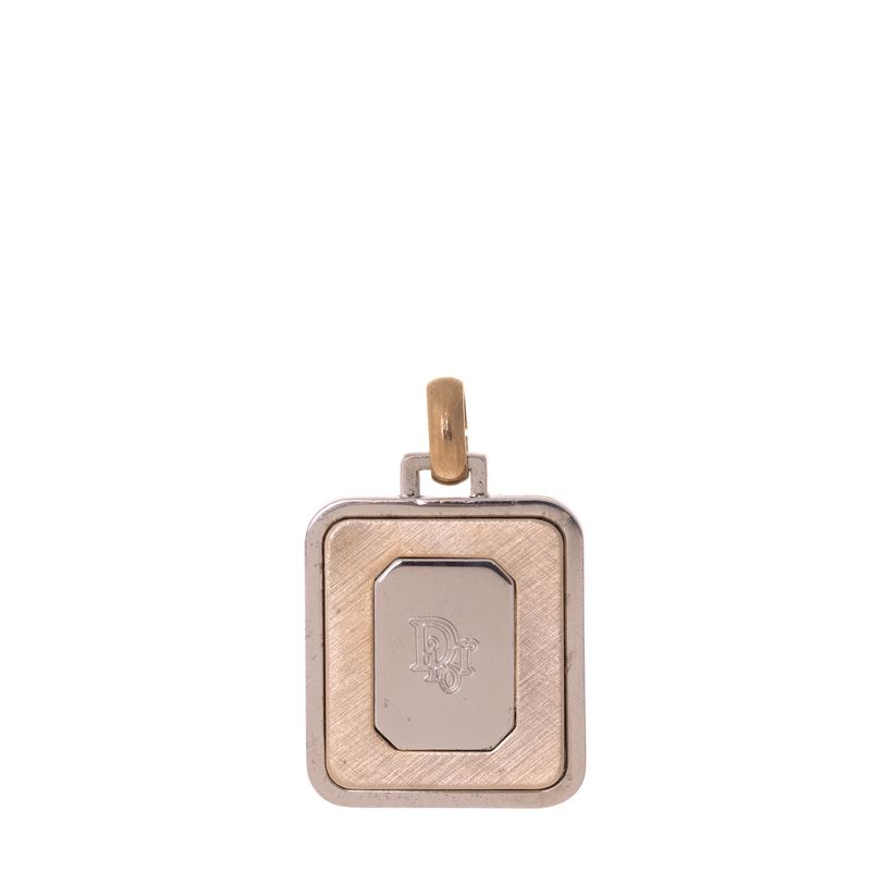 Pingente-Christian-Dior-Medalha-Retangular