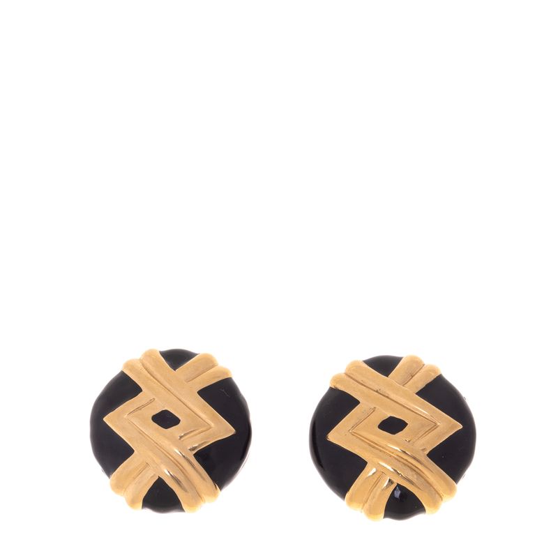 Brinco-Redondo-Esmaltado-com-Duplo-V-Entrelacado-Dourado