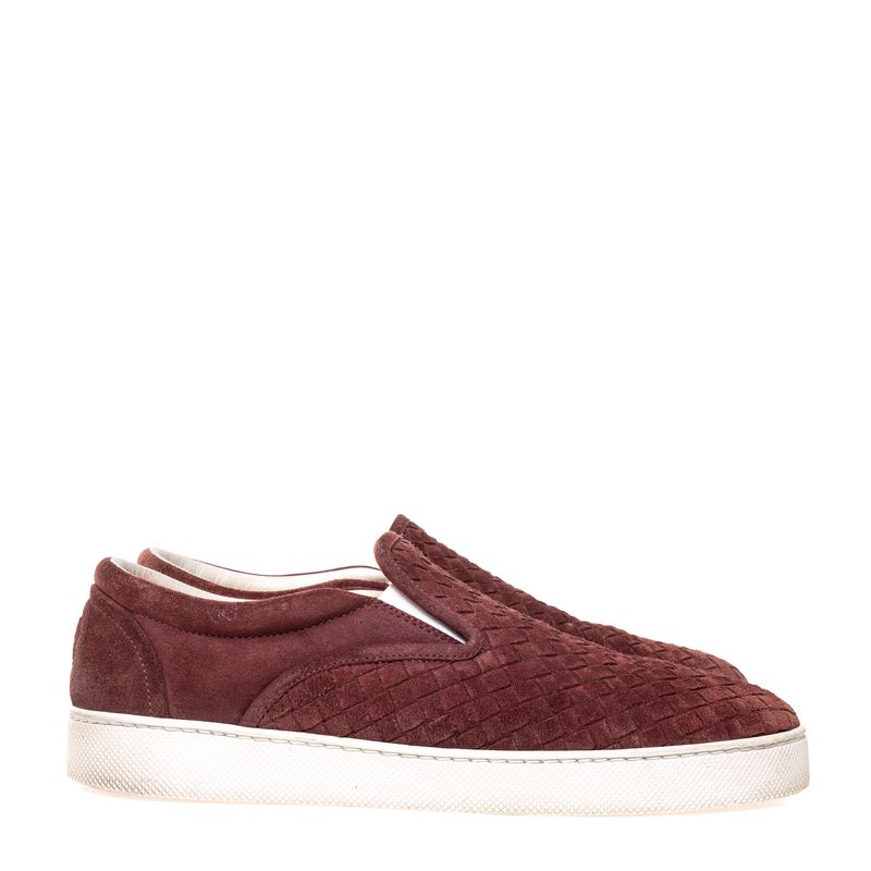 Tenis-Bottega-Veneta-Slip-On-Intrecciato-Camurca-Vinho