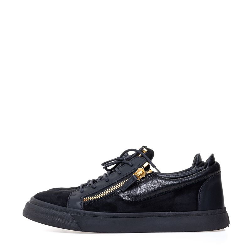 Tenis-Giuseppe-Zanotti-Frankie-Couro-e-Camurca-Preto