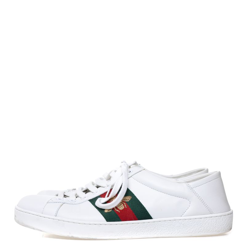 Tenis-Gucci-Ace-Branco-Faixa-Web-Bordado-Abelha