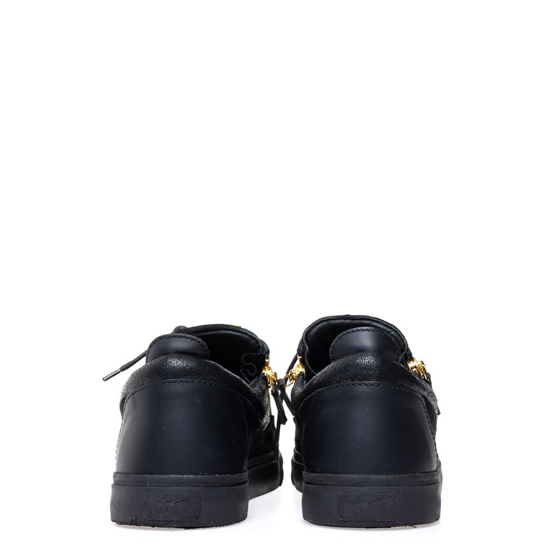 Tenis-Giuseppe-Zanotti-Frankie-Couro-e-Camurca-Preto