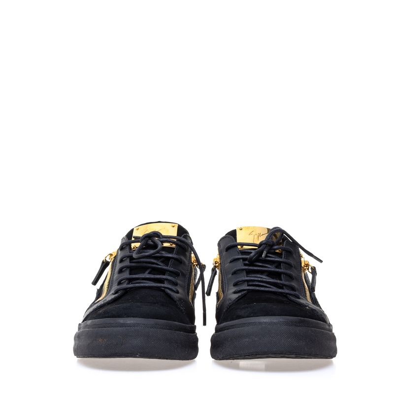 Tenis-Giuseppe-Zanotti-Frankie-Couro-e-Camurca-Preto