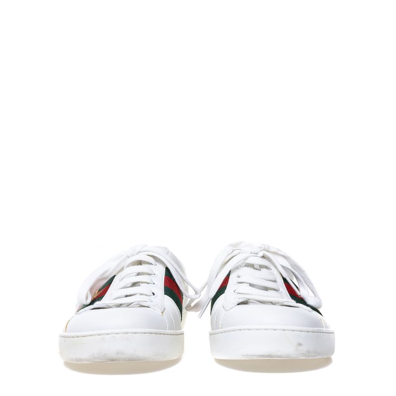 Tenis-Gucci-Ace-Branco-Faixa-Web-Bordado-Abelha