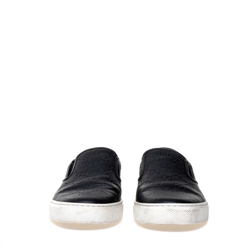 Tenis-Gucci-Slip-On-GG-Supreme-Couro-Preto
