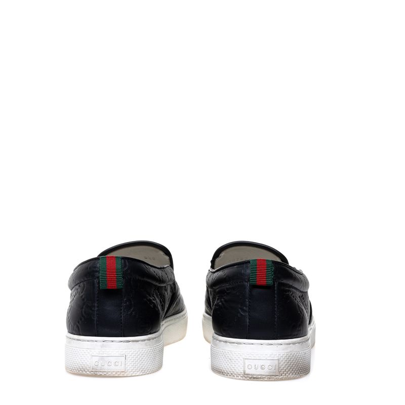 Tenis-Gucci-Slip-On-GG-Supreme-Couro-Preto