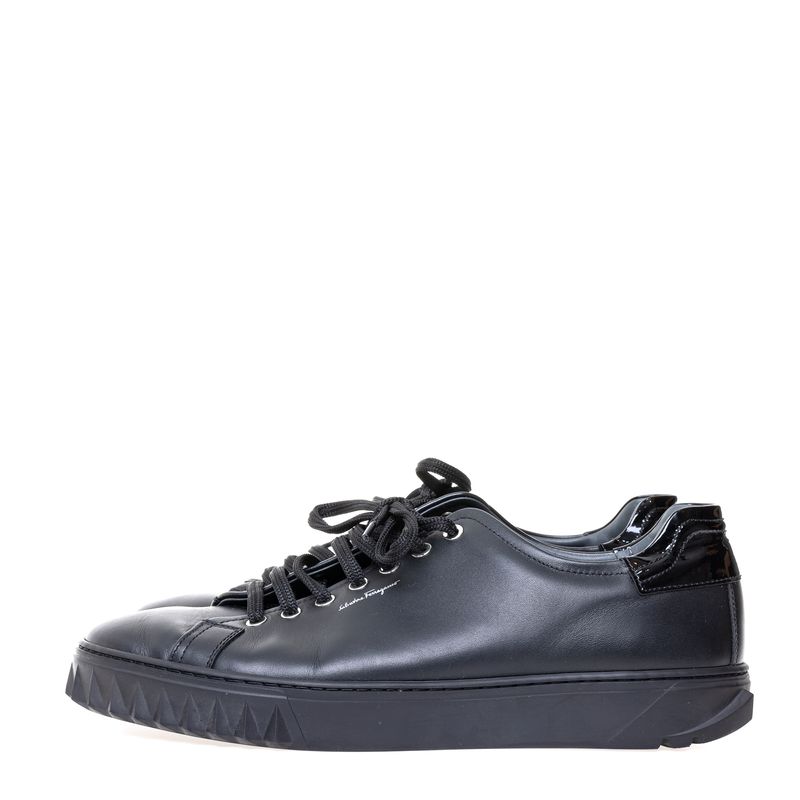 Tenis-Salvatore-Ferragamo-Cube-Couro-Preto