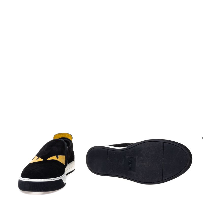 Tenis-Fendi-Slip-On-Monster-Camurca-Preto