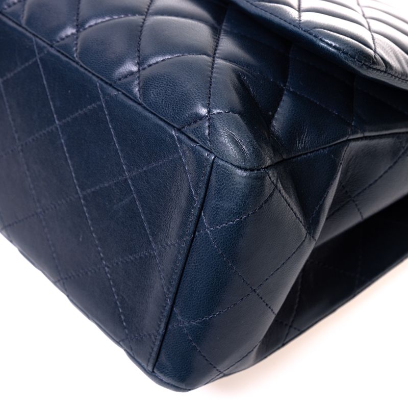 Bolsa-Chanel-Classic-Maxi-Single-Flap-Lambskin-Azul-Marinho