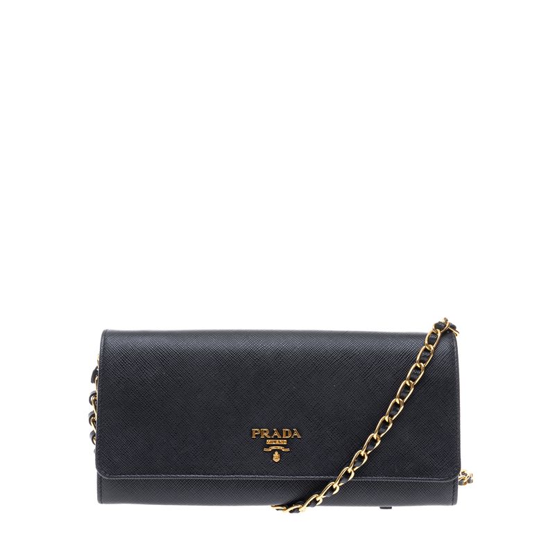Carteira-Prada-Couro-Saffiano-Preto-com-Alca