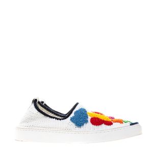 Tênis Amrose Paris Crochê Branco e Colorido