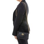 Bolsa-Carteira-Gucci-GG-Marmont-Couro-Preto-com-Alca