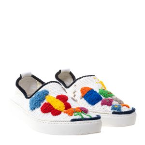 Tênis Amrose Paris Crochê Branco e Colorido