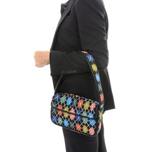 Bolsa Staud Couro Preto e Bordado Miçangas