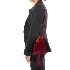 Bolsa Saco Veludo Vinho