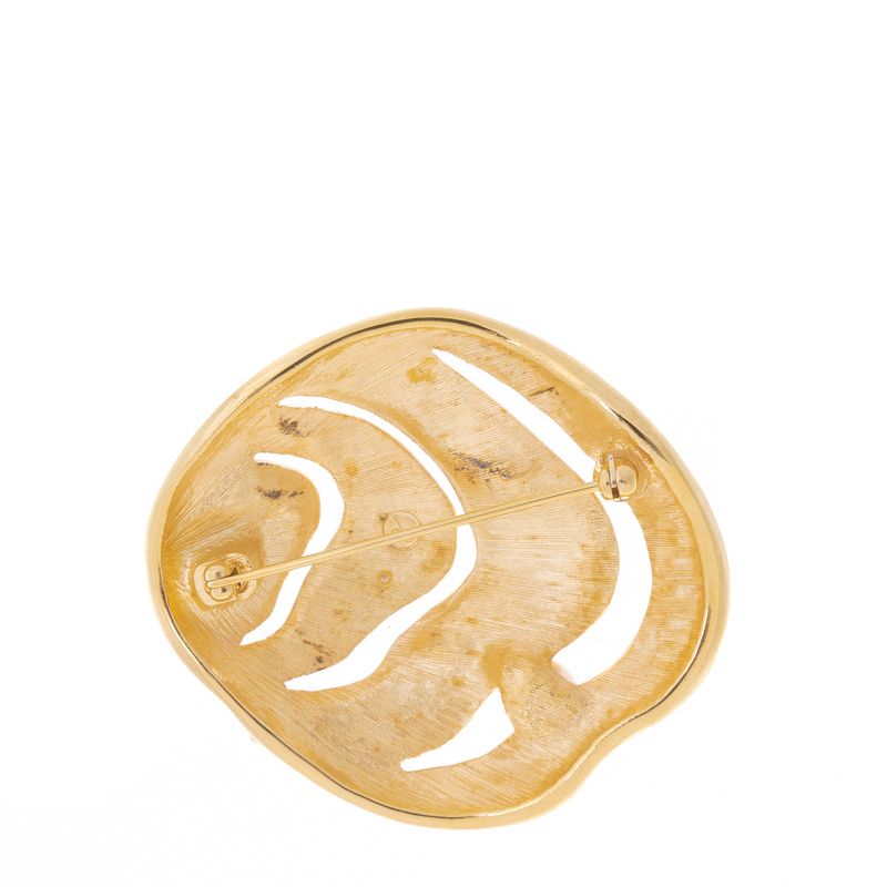 Broche-Swarovski-Concha-Dourado-Cristais-e-Perola