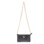 Bolsa-Carteira-Gucci-GG-Marmont-Couro-Preto-com-Alca